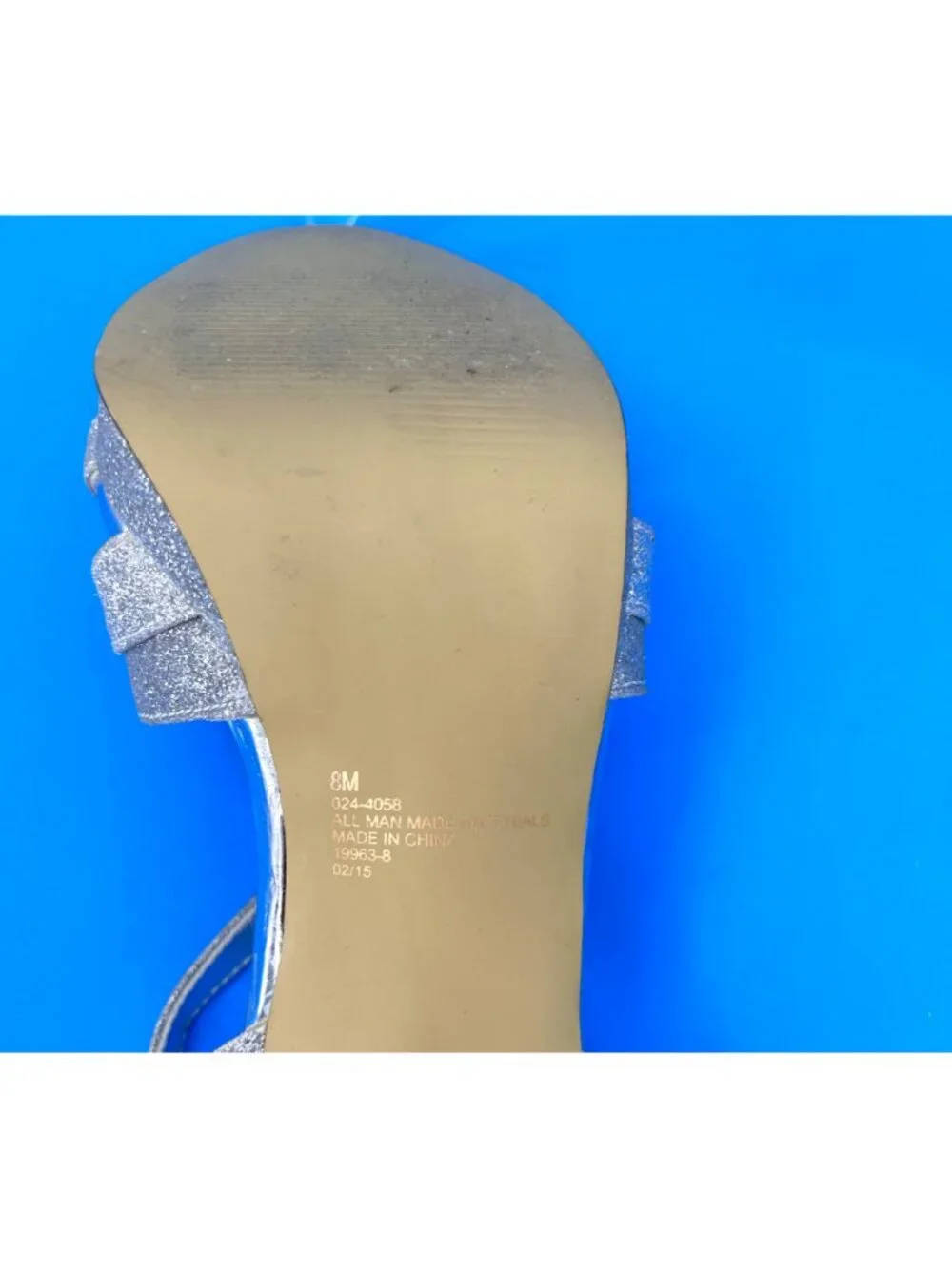 I. MILLER SILVER GLITTER HEELS - 8M